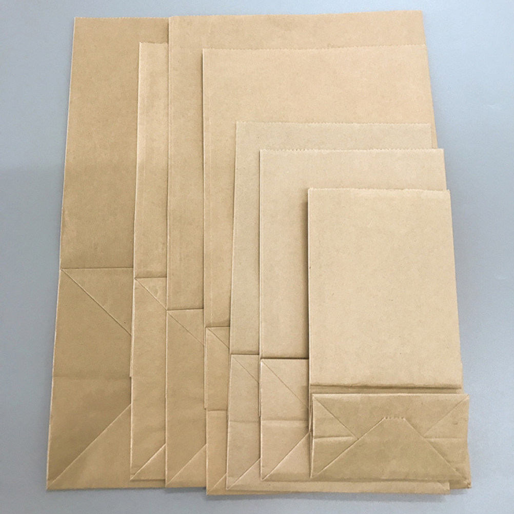 100pcs Kraft Paper Bag Small S - Food With Snacks ulasan dan harga
