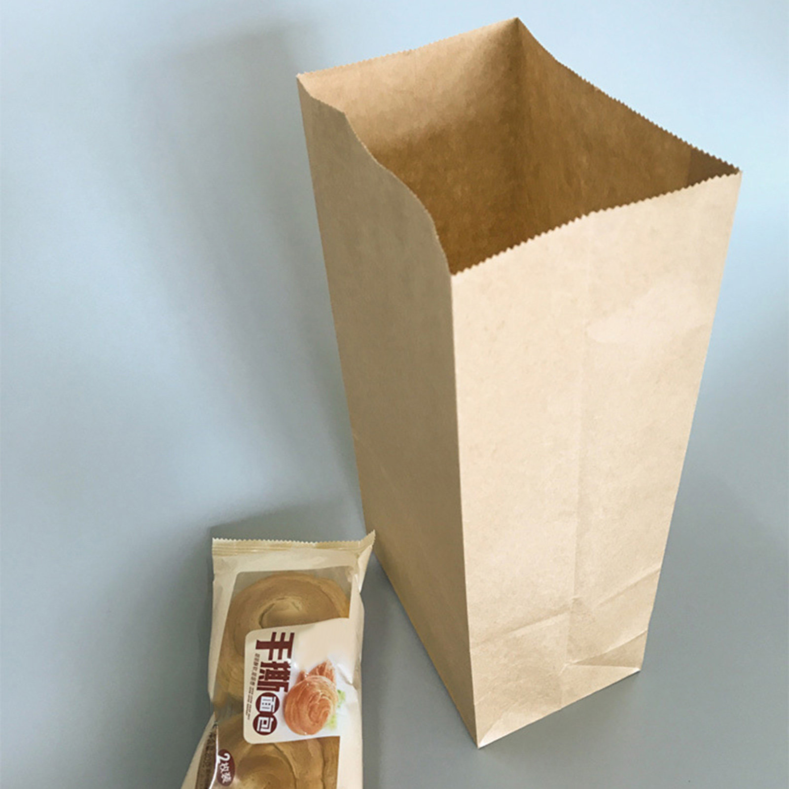 100pcs Kraft Paper Bag Small S - Food With Snacks ulasan dan harga