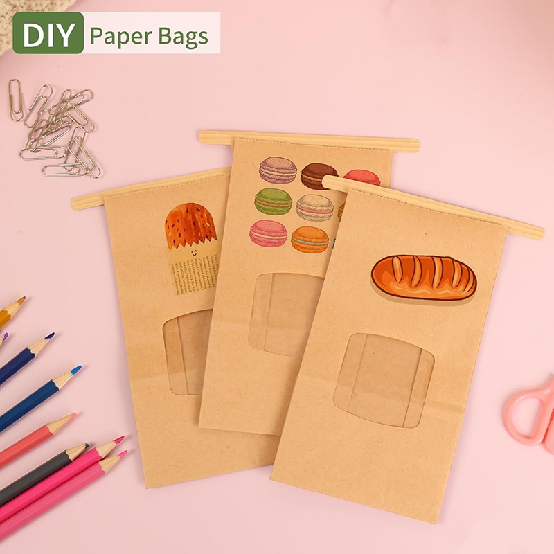 10Pcs Bakery Bags, Window Seal - Food Like Snacks ulasan dan harga