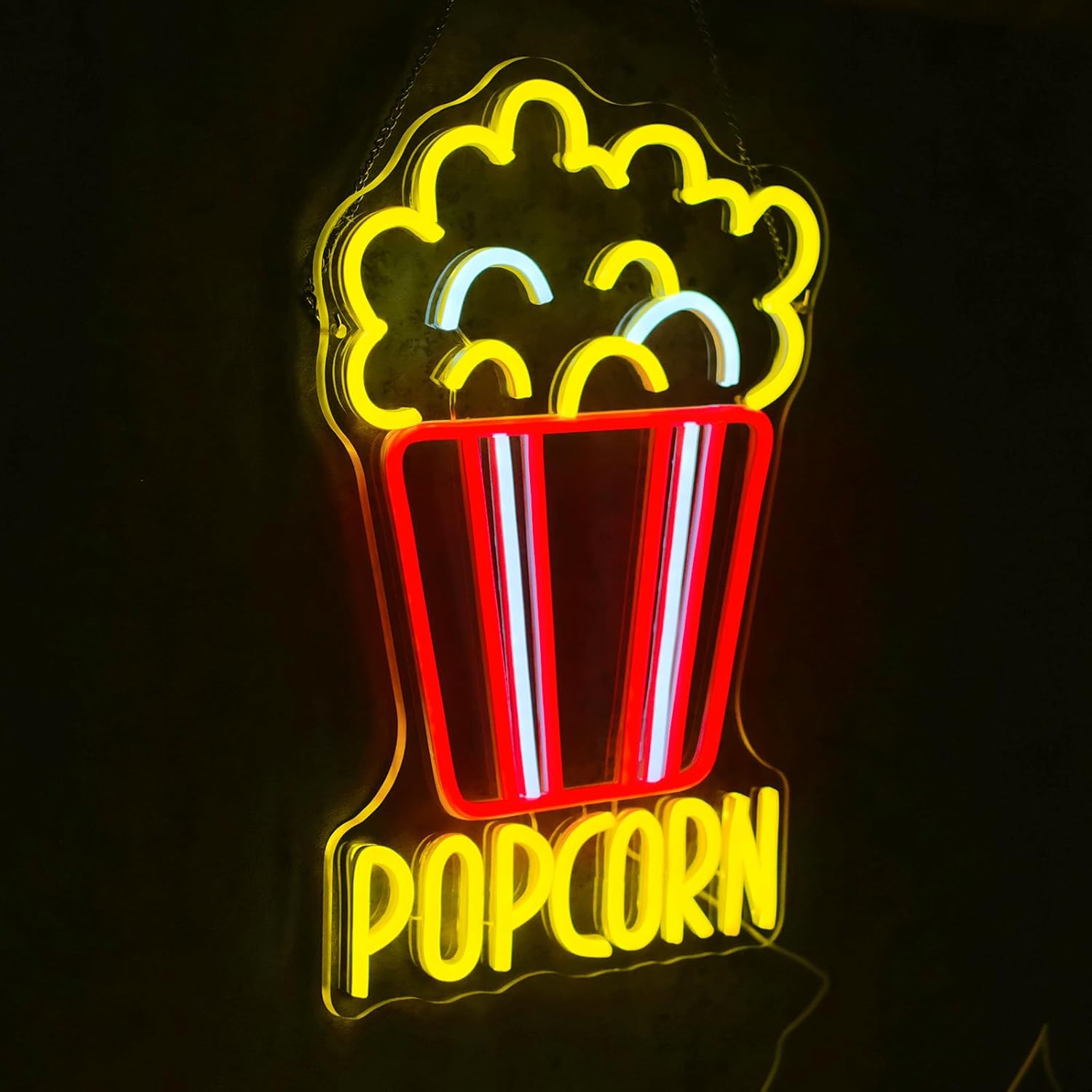 Popcorn Neon Sign Dimmable Foo - Snacks Food Video ulasan dan harga